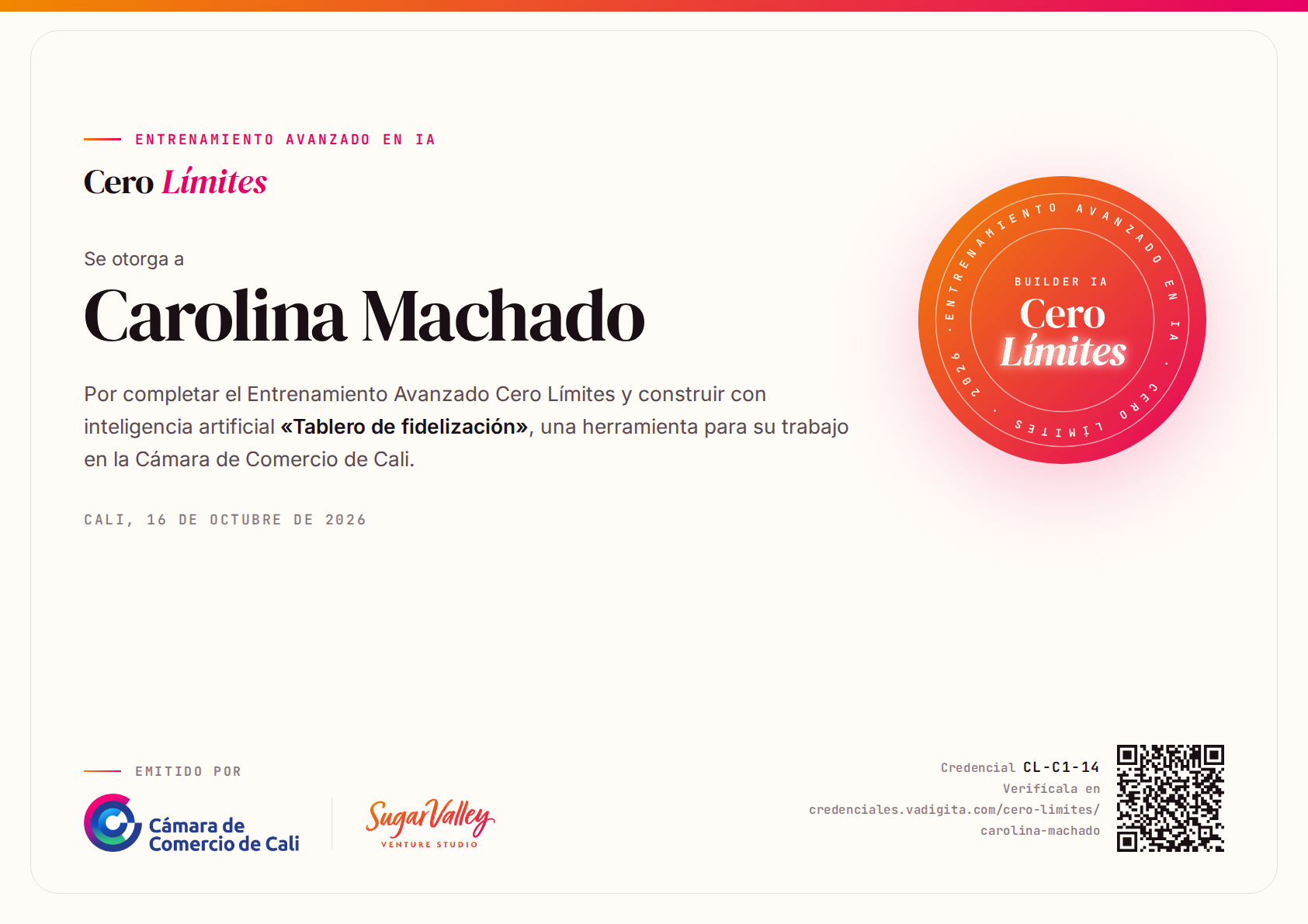 Diploma de Carolina Machado